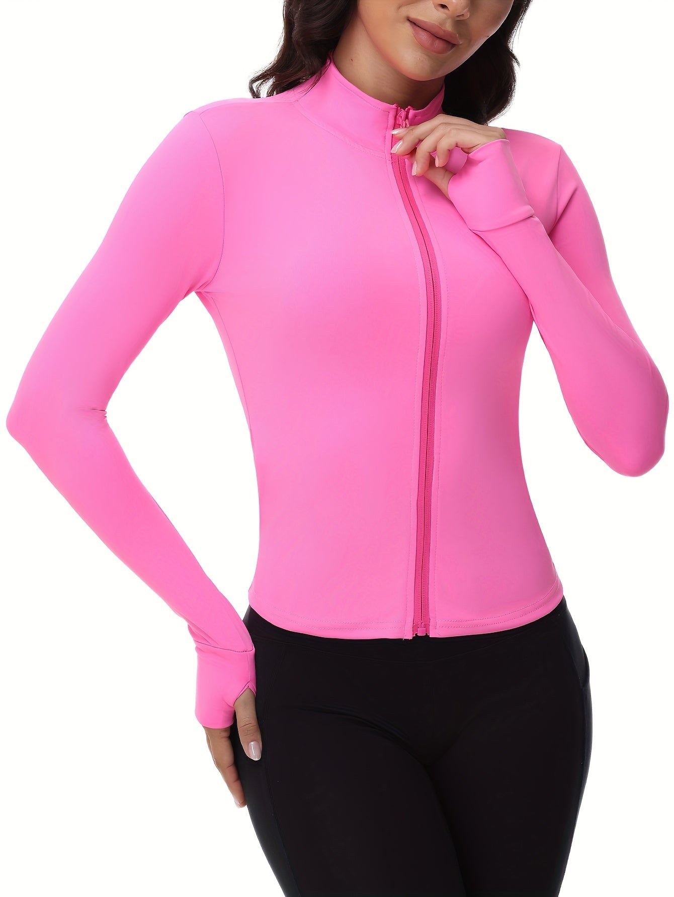 EXARUS 2 Pack Womens Zip Up Jackets Long Sleeve Hoodies Gym Sweaters Workout Clothes 2024