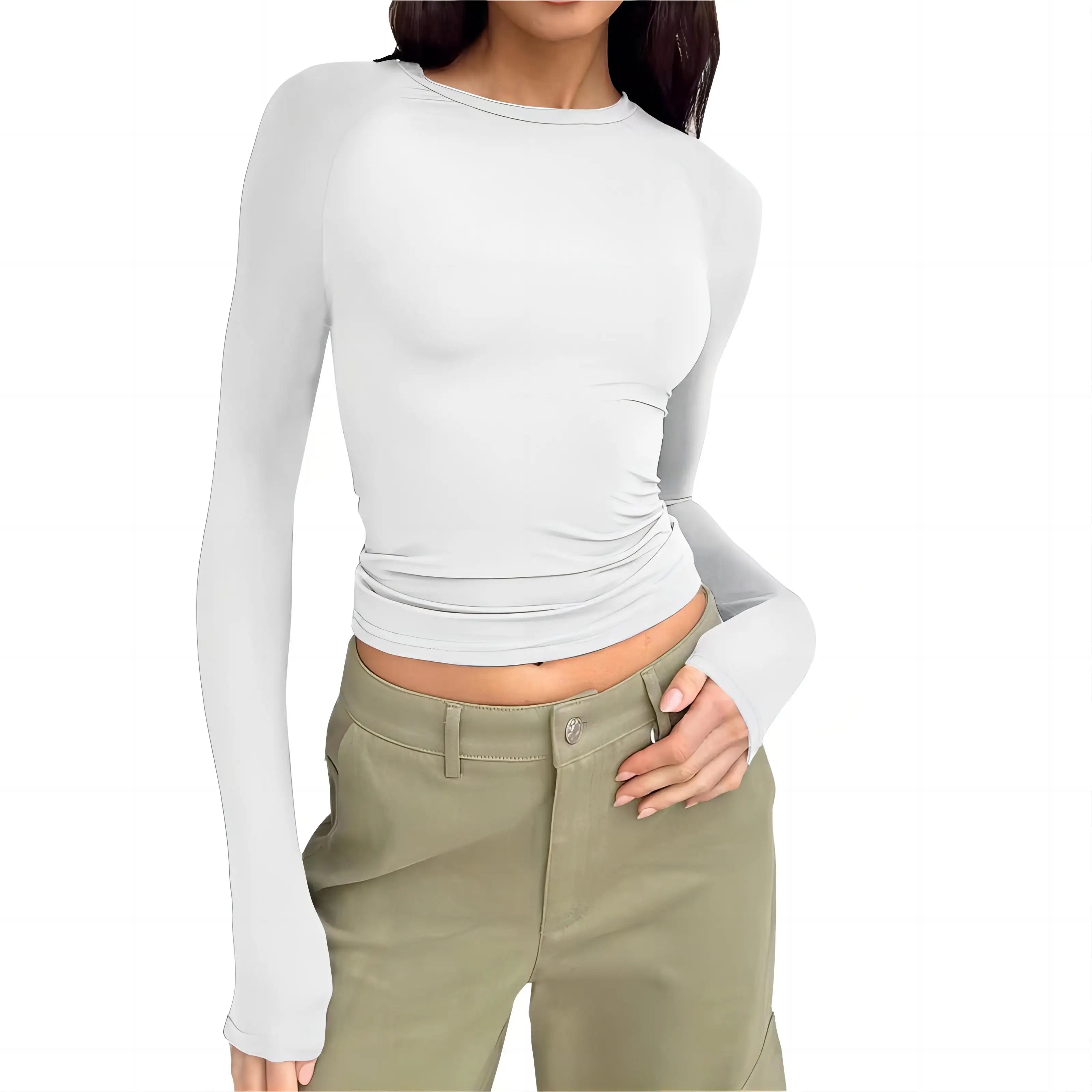 Fitness Tops Women Tight Sports Long Sleeve Slimming Yoga Running T-Shirts Gym Training Workout Shirt Comfortable Training Cloth