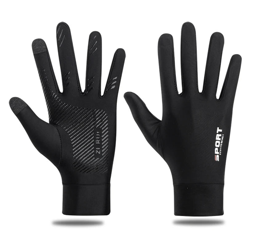 A Pair Ultra Thin Outdoor Sports Gloves Ice Silk Non Slip Gloves High Elasticity for Cycling and fishing Gift for Father
