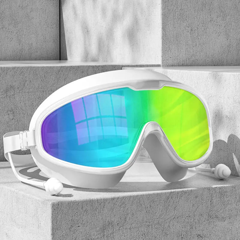 Adult electroplated large frame swimming goggles/anti-fog and anti-ultraviolet/safety optical lenses/swimming accessories