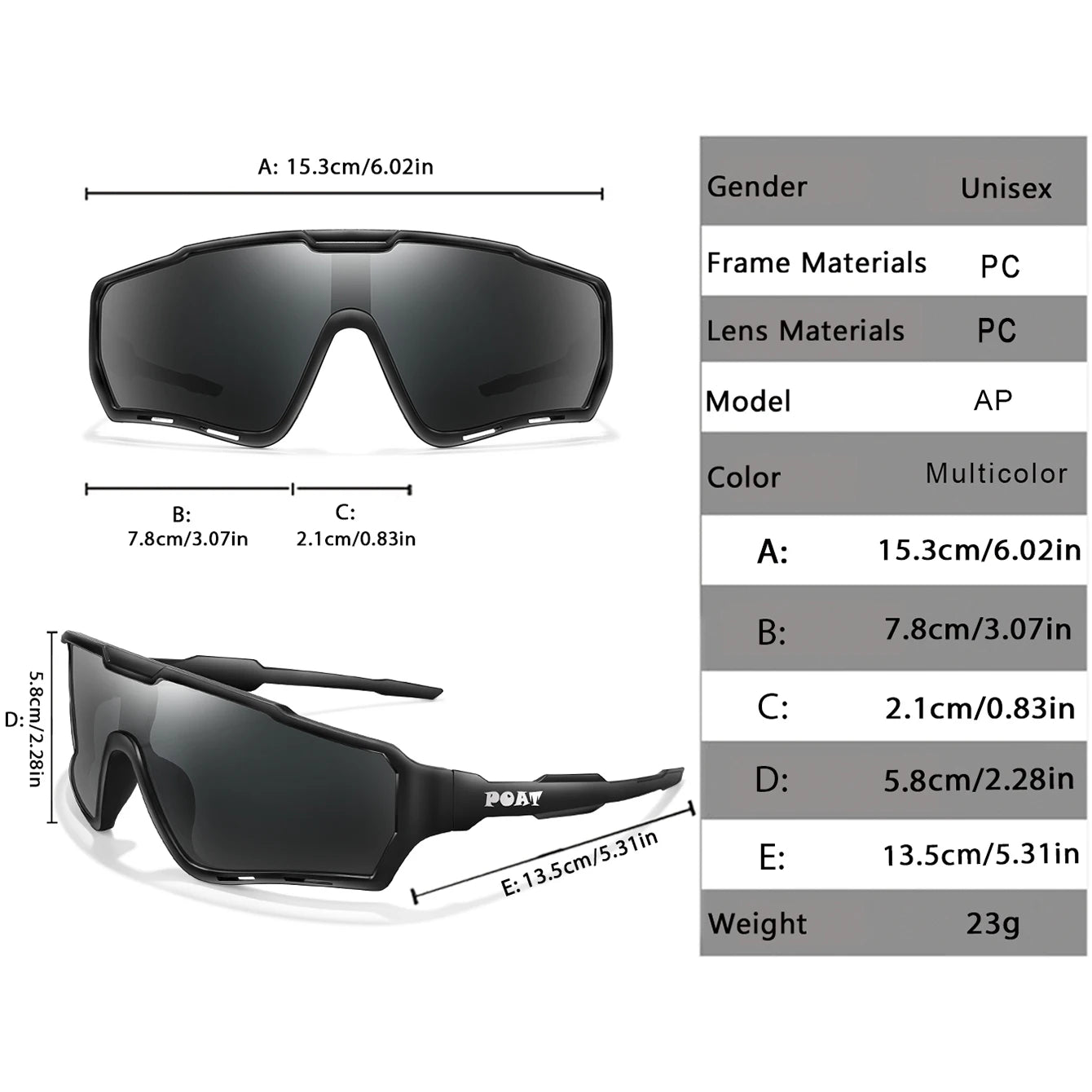 3-pairs Men and Women's Sunglasses Large Frame Colorful UV400 Glasses for Riding Hiking Running and Climbing Unisex