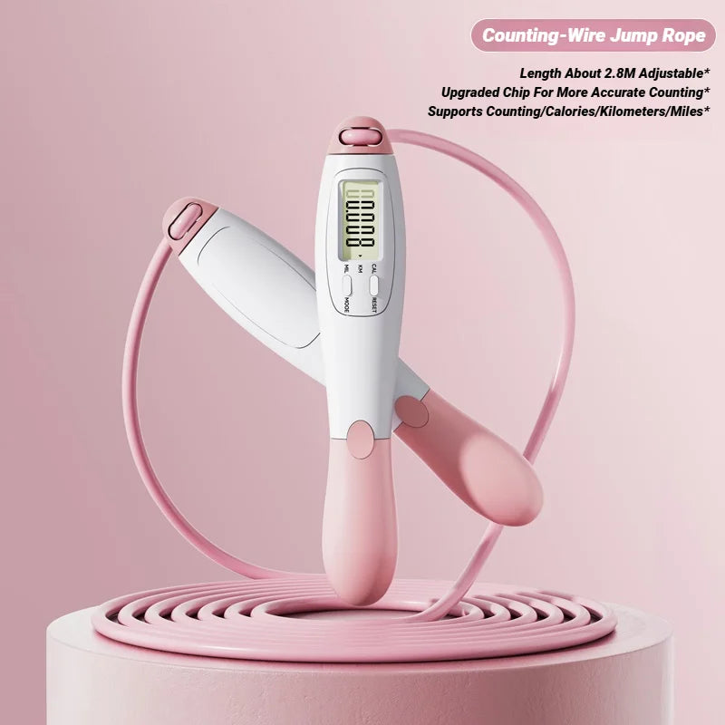 Counting Jump Rope Steel Skipping Exercise Adjustable Fitness Gym Training Home Equipment Sports Adult Student Exam