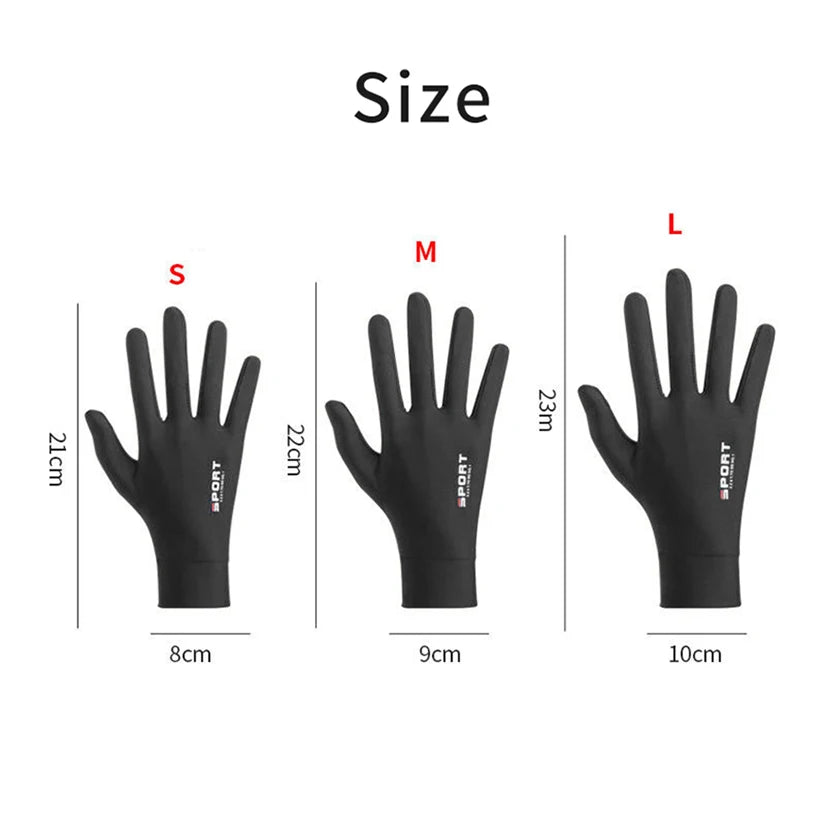 A Pair Ultra Thin Outdoor Sports Gloves Ice Silk Non Slip Gloves High Elasticity for Cycling and fishing Gift for Father